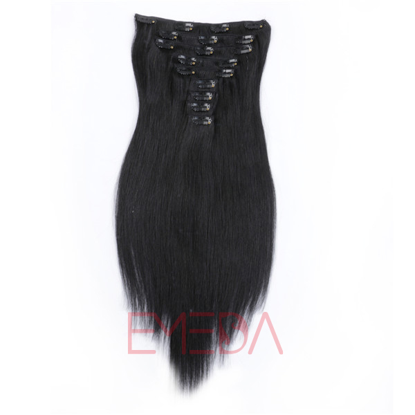 Clips in hair extensionsTop quality Brazilian hair Salon products Human hair Extensions HW0111